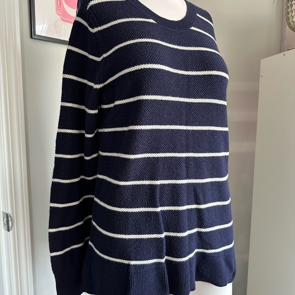 GAP Navy and White Striped Crew Neck Sweater - Picture 2 of 5